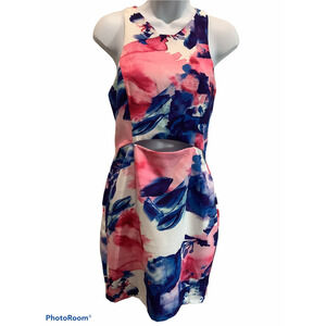 LATISTE FLORAL WATERCOLOR SHEATH DRESS L